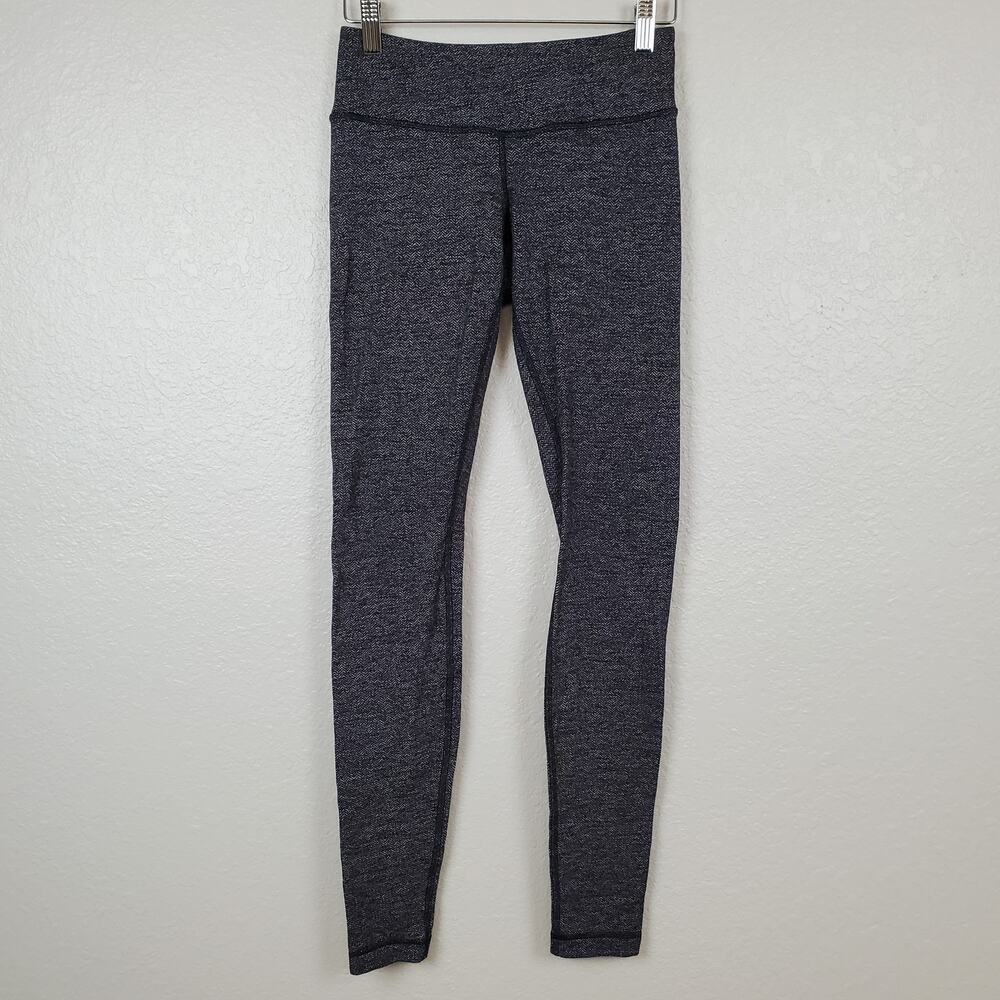 Lululemon Leggings Womens Size 4 Mini Herringbone 29" Yoga Low Rise Gym Workout